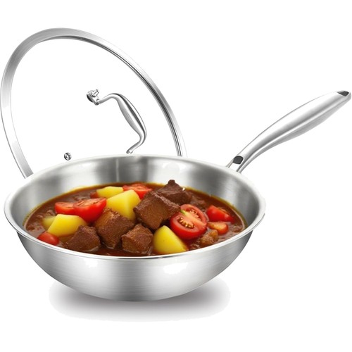 Edelstahl wokpfanne 30cm - edelstahl,