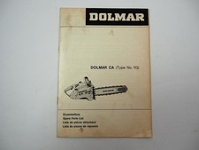 Dolmar CA Type 113 Motorsäge Kettensäge Ersatzteilliste 1970er Jahre