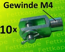 10 x Gabelkopf 4x8 M4 mit
