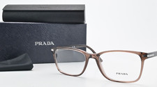 PRADA Brille VPR 14W 54-18 170-101 145 Rechteckig Durchlässig Braun Leicht M OVP