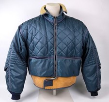 Chevignon Jacke Cosmos blau Gr. XL vintage 80s Lammfell Bund