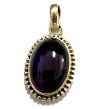 Vintage Amethystanhänger Silberanhänger Amethyst Cabochon 925 er Silber Anhänger