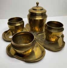 Set kleine Töpfe / Tassen mit Blumenschale, Raucherbedarf