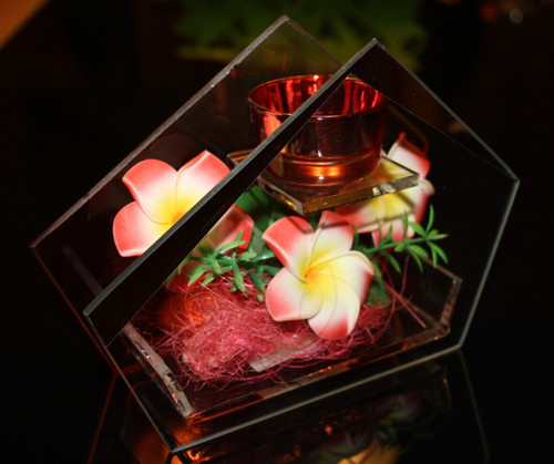 Glas rot teelichthalter - rot,