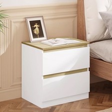 WOLTU Nachttisch mit 2 Schubladen Beistelltisch Nachtschrank Sideboard Sofatisch