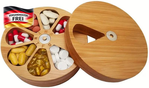 Holz tablettenbox tage - 7, für