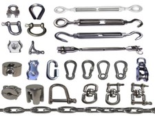 Edelstahl Kausche Schäkel Bügel Klemme Spannschloss Wirbel Kette AISI 316 V4A