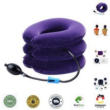 Aufblasbare Nackenstütze Schmerztherapie, leicht, verstellbar, tragbar, flexi...