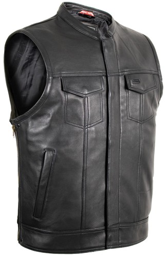 Herren biker lederweste mit - biker,