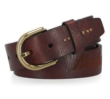 Harley-Davidson Gürtel Laser Etched Log Brown Lady, Braun, Echtes Leder