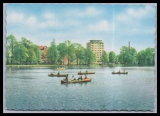 Ansichtskarte Karl-Marx-Stadt / Chemnitz / DDR / Schlossteich mit Hochhaus