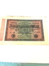 WW2 GERMAN BANK NOTES A One A 2, A20000 REICHMARKS ( 3 Notes )