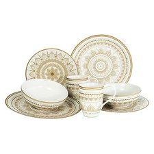 Creatable 23597 MANDALA GOLD Geschirrset 2 Personen Kombiservice 8 tlg Steinzeug