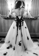 Duchesse Tüll Ivory Schwarz