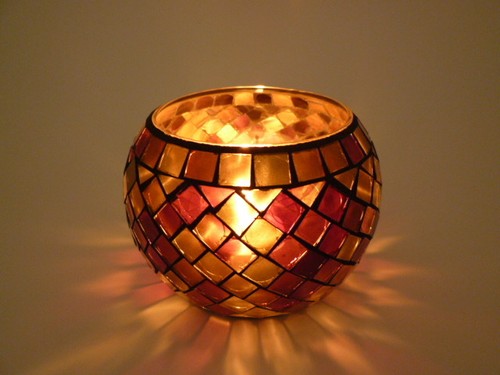 Windlicht aus mosaikglas - windlicht,