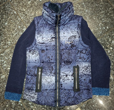 tolle Desigual 2 in 1 Jacke Weste mit abnehmbaren Ärmeln und Samt dunkelblau