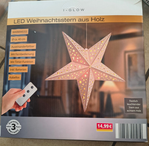 Weihnachtsstern aus holz led - weihnachtsstern,
