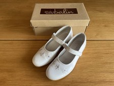 Sabalin Ballerinas weiß, Größe 33,  Kommunionschuhe Hochzeit, 2x getragen