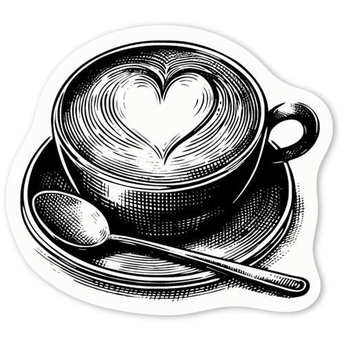 Aufkleber sticker cappuccino - aufkleber, "cappuccino