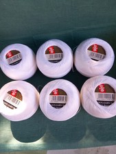 6 x 50g  Baumwolle Häkelgarn N.10, gasiert,gekämmt, mercerisiert, SCHEWE, weiß