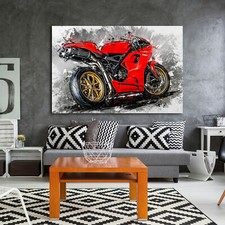ACRYLGLAS WANDBILD GLASBILD DUCATI 1198 ABSTRAKT KUNSTBILDER MOTORRAD POSTER