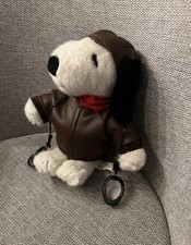 Snoopy Peanuts Pilot Flieger Lederjacke Kuscheltier Plüsch Stofftier 