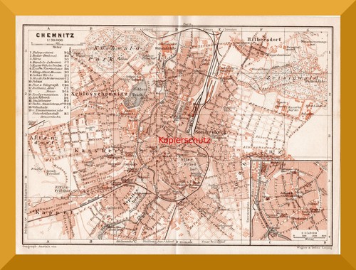 Chemnitz histor stadtplan - +histor.,