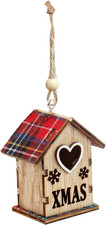Holz Weihnachtsanhänger Rotes Haus Klein Baum Deko Brotkasten Hänger