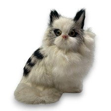 Vintage Deko Katze Felloptik Plüschfigur Realistisch Tierfigur Sammler Rarität