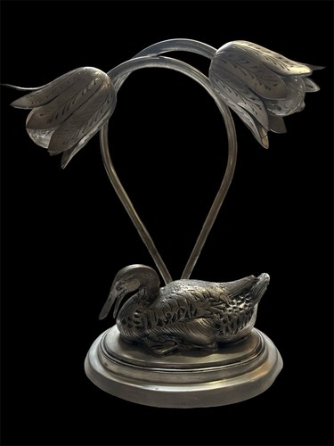 Vintage tischlampe aus zinn - vintage,