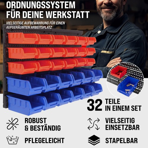 Stapelboxen mit wandregal set - stapelboxen,