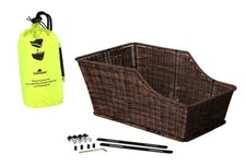 Fahrradkorb mit Regenschutzhaube Salzmann 3M Gepäckträgerkorb Rattan Braun