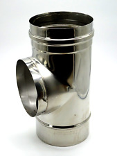 Edelstahl Abgasrohr Ofenrohr Rauchrohr T-Stück 90° abnehmbarer Anschluss DN 150
