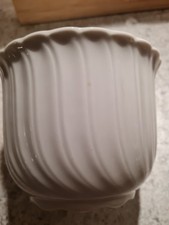 Bareuther Waldsassen Porzellan 114 Übertopf | Vintage weiß | Relief Swirl