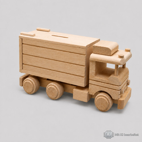 Massivholz-LKW-Spardose