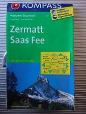 Zermatt - Saas Fee Wanderkarte Kompass 117, 1:40000 Wie Neu Reiß-u. Wetterfest
