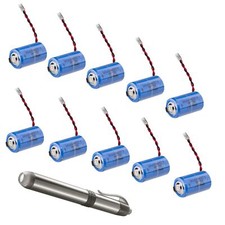 10x1er lose-DOM Protector Batterie 14250M 3,6V 1/2 AA Schließanlage + Pen Light