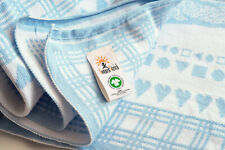 Baby-Decke Kuscheldecke Schmusedecke Babydecke Bio Baumwolle blau 110 x 140 cm