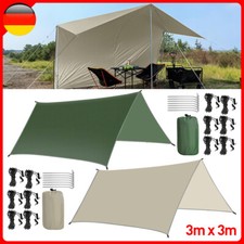 Tarp Zelt-Plane 3x3m Wasserdicht –Camping Sonnensegel Sonnenschutz UV-Schutz new