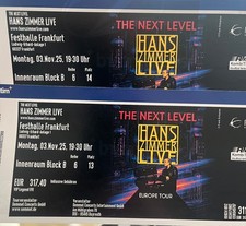 2 Konzert Tickets - Hans Zimmer - Festhalle Frankfurt - 3. November 2025