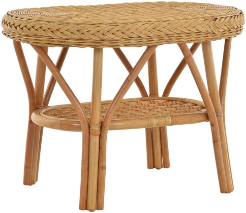 Rattan-Tisch/Ovaler