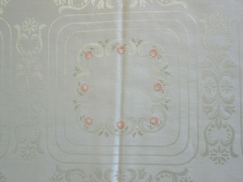 Tischdecke 160x130 cremefarben