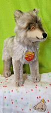 steiff 0127/13 - entzückender grauer Wolf 13 cm stehend Mohair sehr gut erhalten