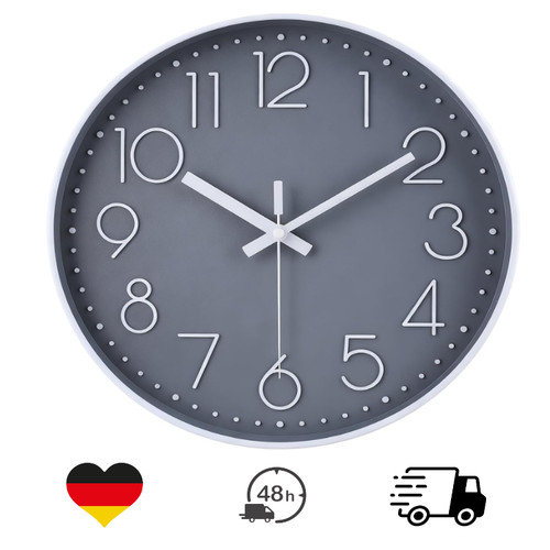 Funk wanduhr 30cm grau - funk,
