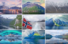 Postkarten-Set Norwegen: 9 Motive  Fotos/Bilder/Souvenirs