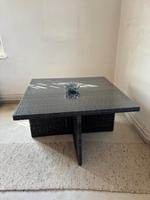 Essella Qualitäts  Gartenmöbel, Essella, Polyrattantisch mit Glasplatte