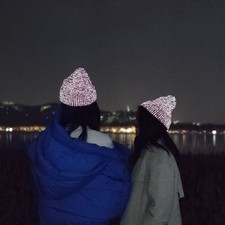 Winddichte Hüte Reflektierende Mütze Wollig gestrickt Dicke warme Mütze