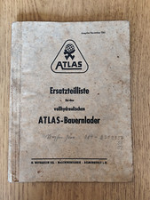 Atlas Bauernlader Ersatzteilliste traktor schlepper prospekt KL
