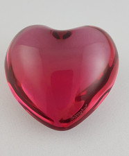 BACCARAT Herz Heart glass Kristall Glas Briefbeschwerer Deko Objekt pink Amor