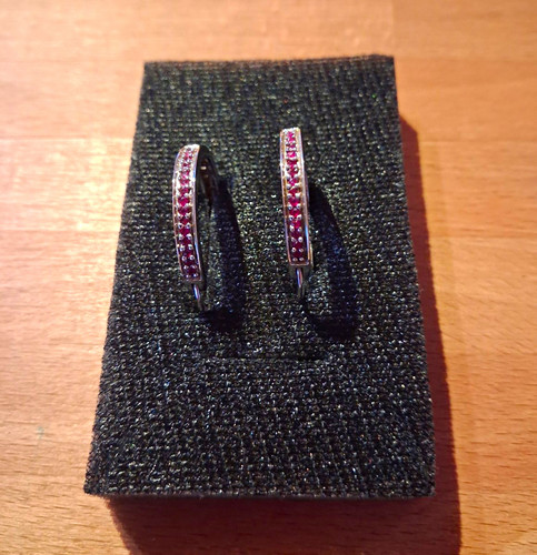 Vintage creolen mit rubinen - mit,